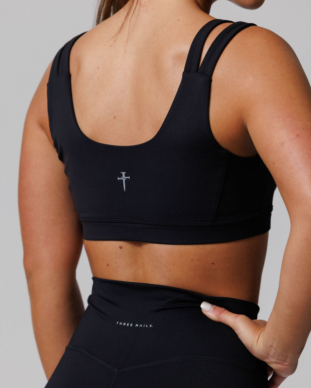Nova Split-Strap Sports Bra - Black